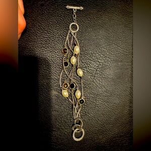 Modern Vintage Fruit Salad Silver Tone Bracelet